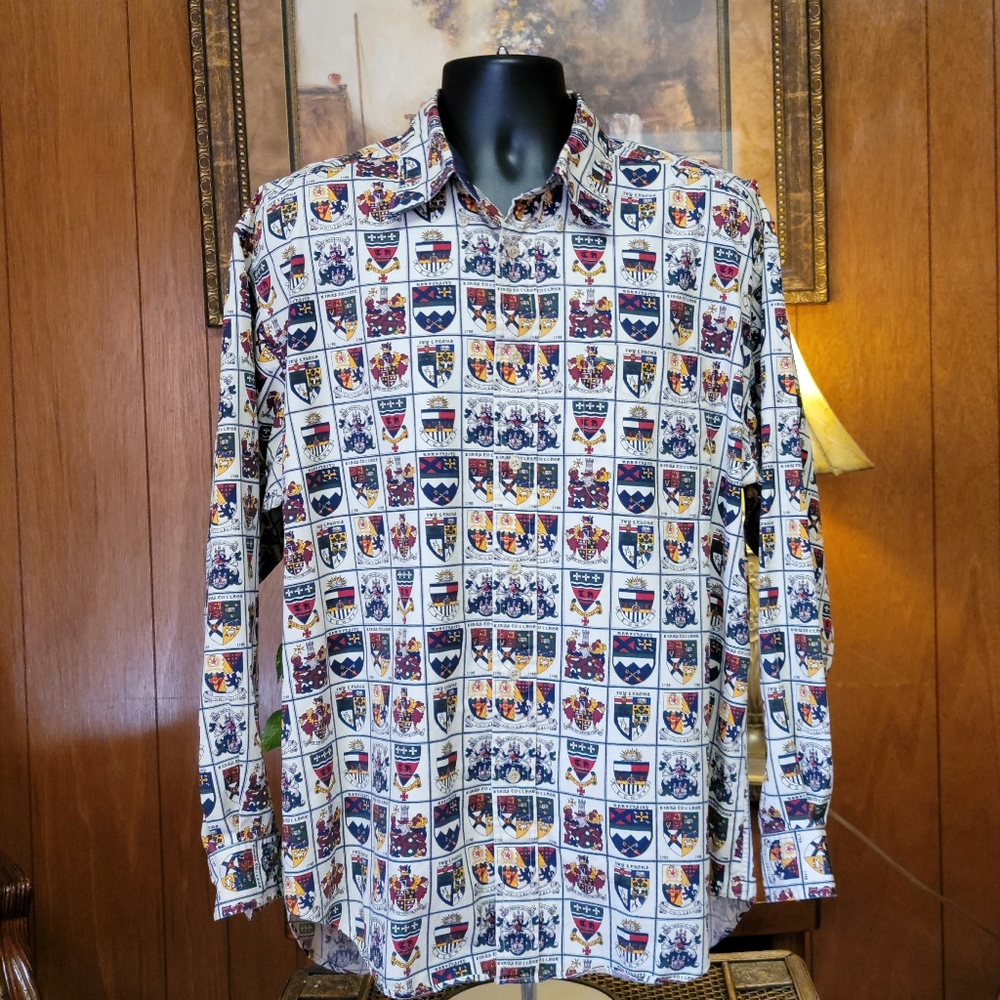 Vintage 90s Tommy Hilfiger University AOP Shirt